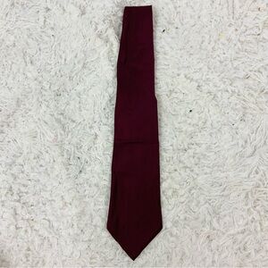 Weatherproof stain resistant 100% silk satin Deep Red Tie for Men